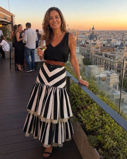 Valtimore | Falda Rayas con Elegancia
