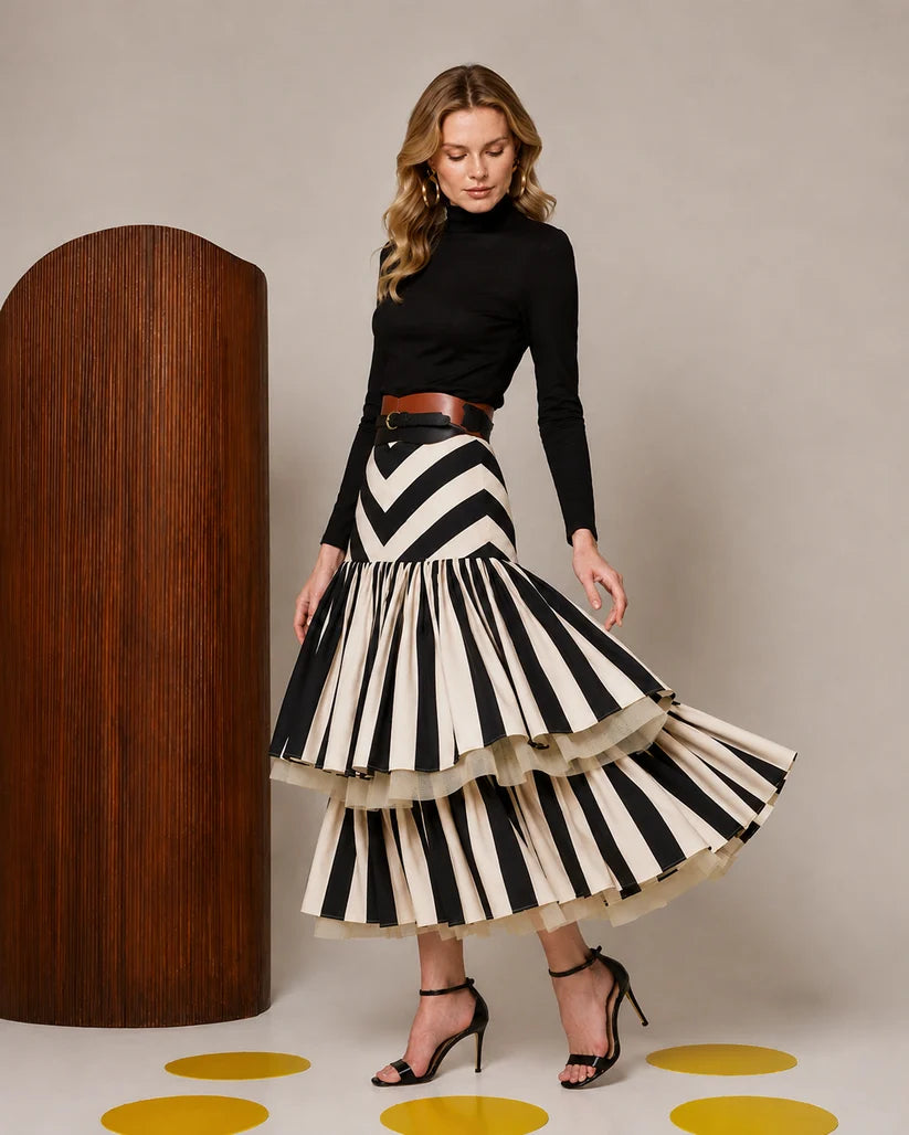Valtimore | Falda Rayas con Elegancia
