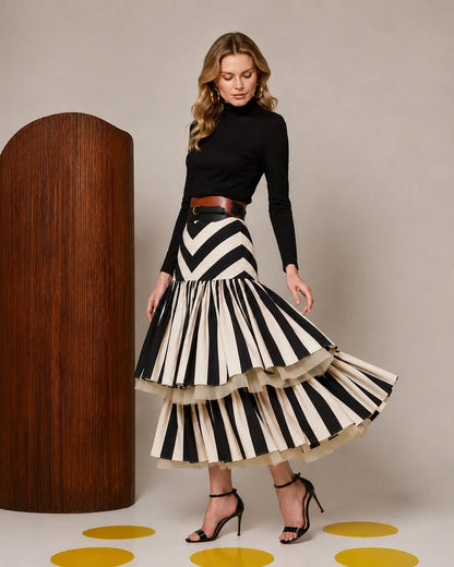 Valtimore | Falda Rayas con Elegancia