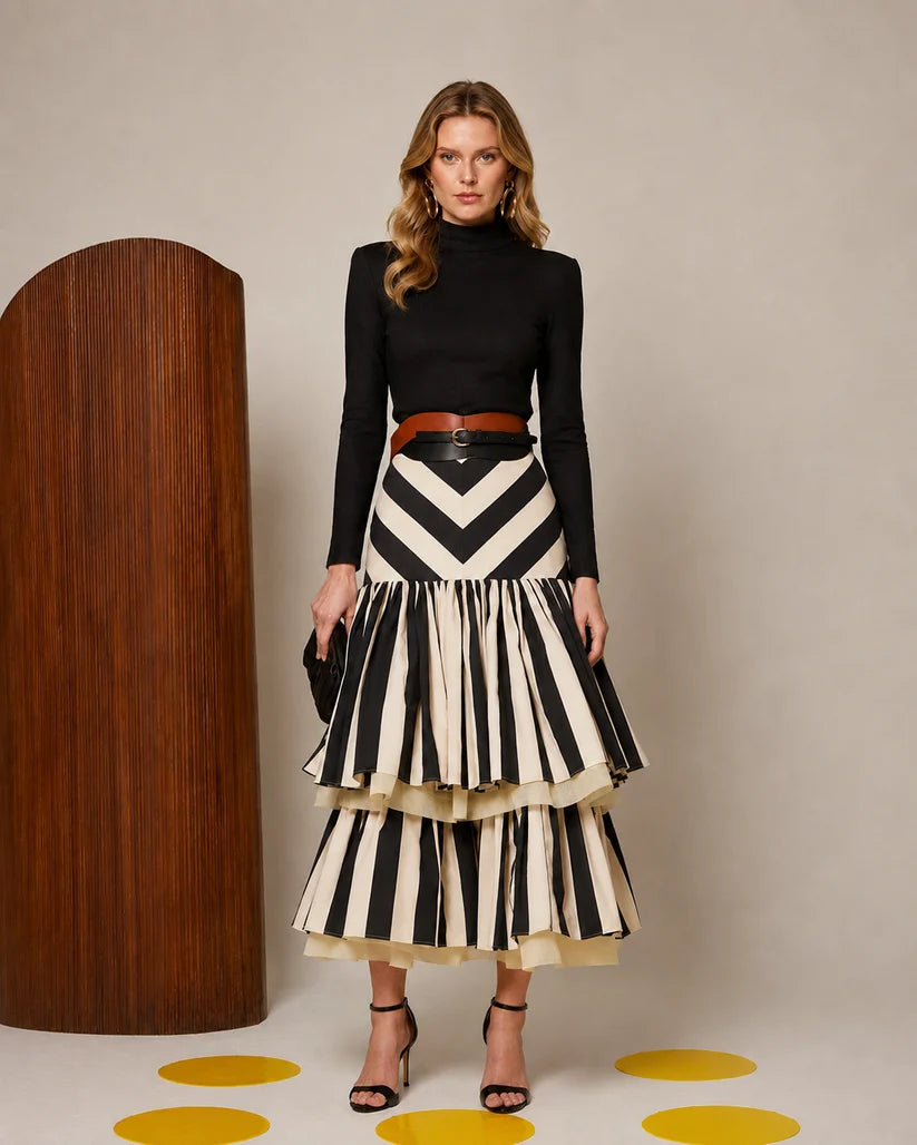 Valtimore | Falda Rayas con Elegancia